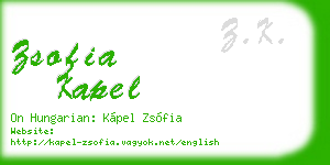 zsofia kapel business card