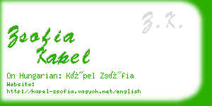 zsofia kapel business card